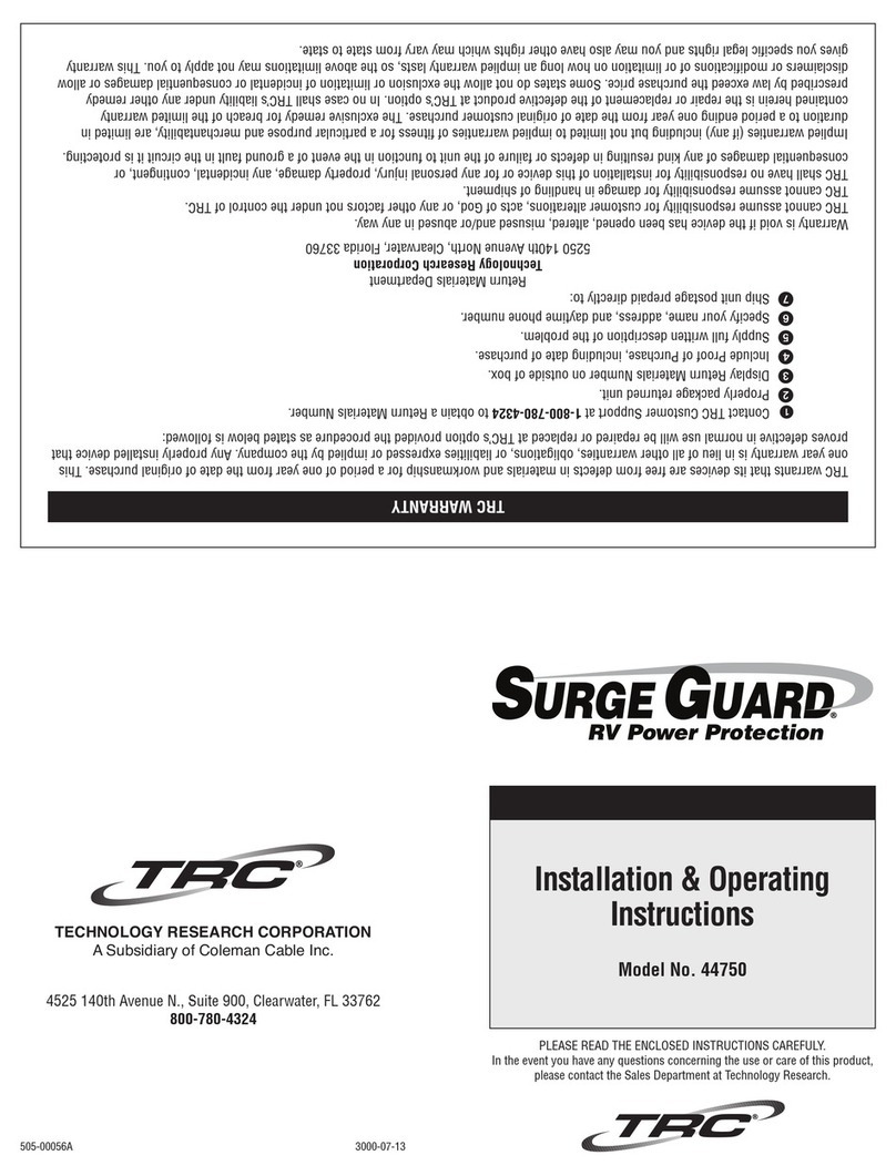 TRC Surge Guard 44750 Installation & operating instructions