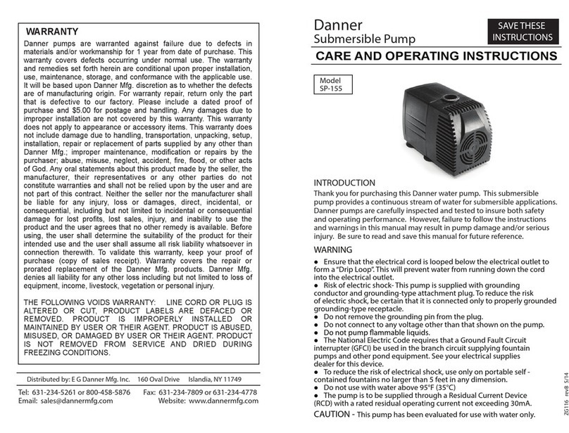 Danner SP-155 Care and operating instructions