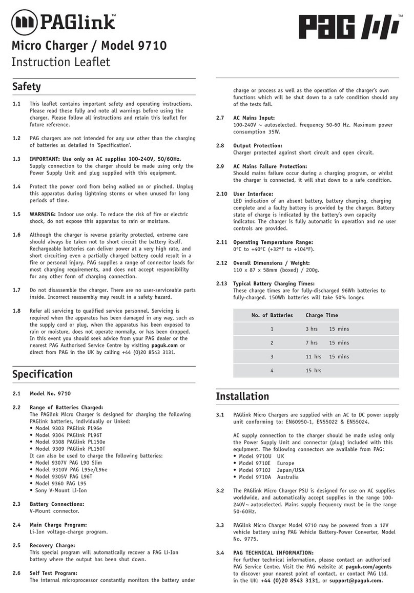 PAG PAGlink 9710 Instruction leaflet