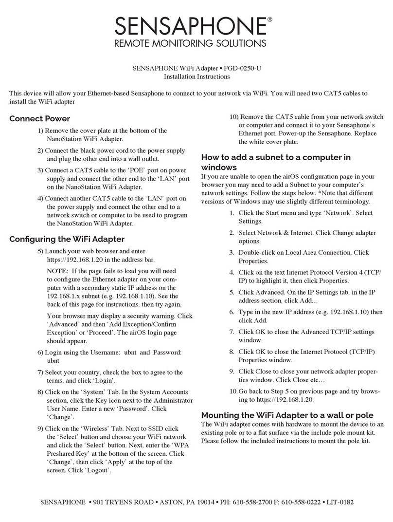 Sensaphone FGD-0250-U installation instructions