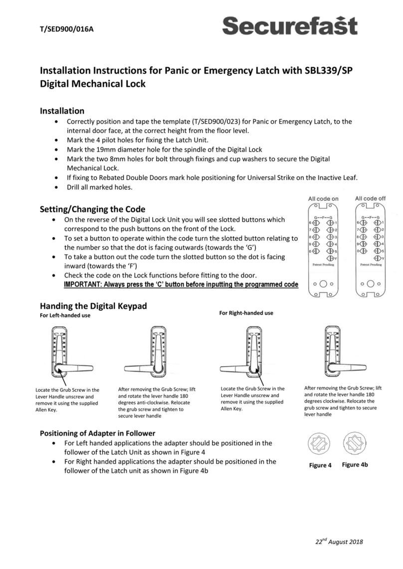 Securefast SBL339/SP User manual