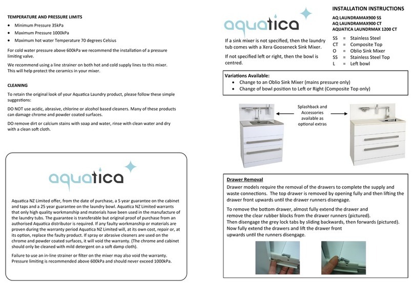 Aquatica Digital AQ LAUNDRAMAX900 SS installation instructions