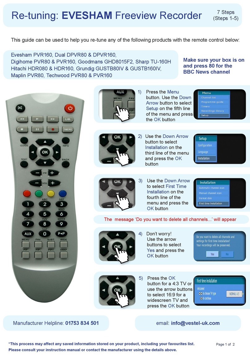 Evesham PVR160 Re-tuning guide