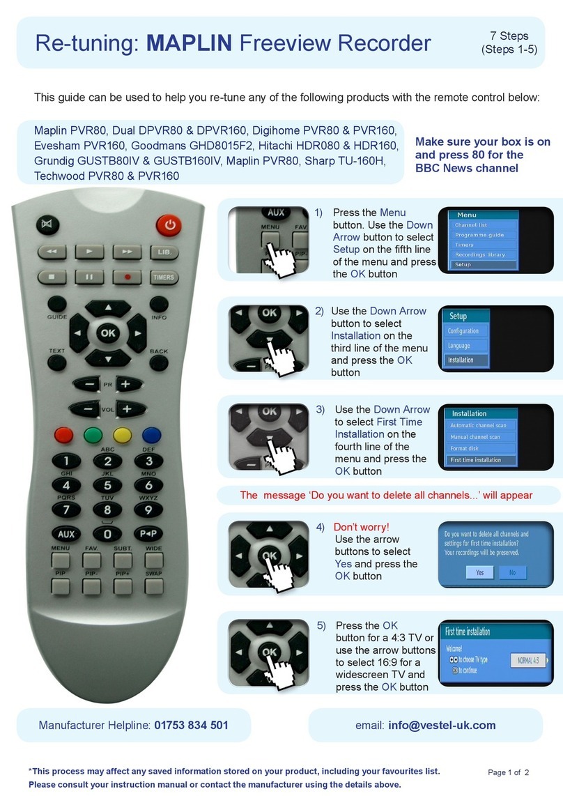Maplin PVR80 Use and care manual