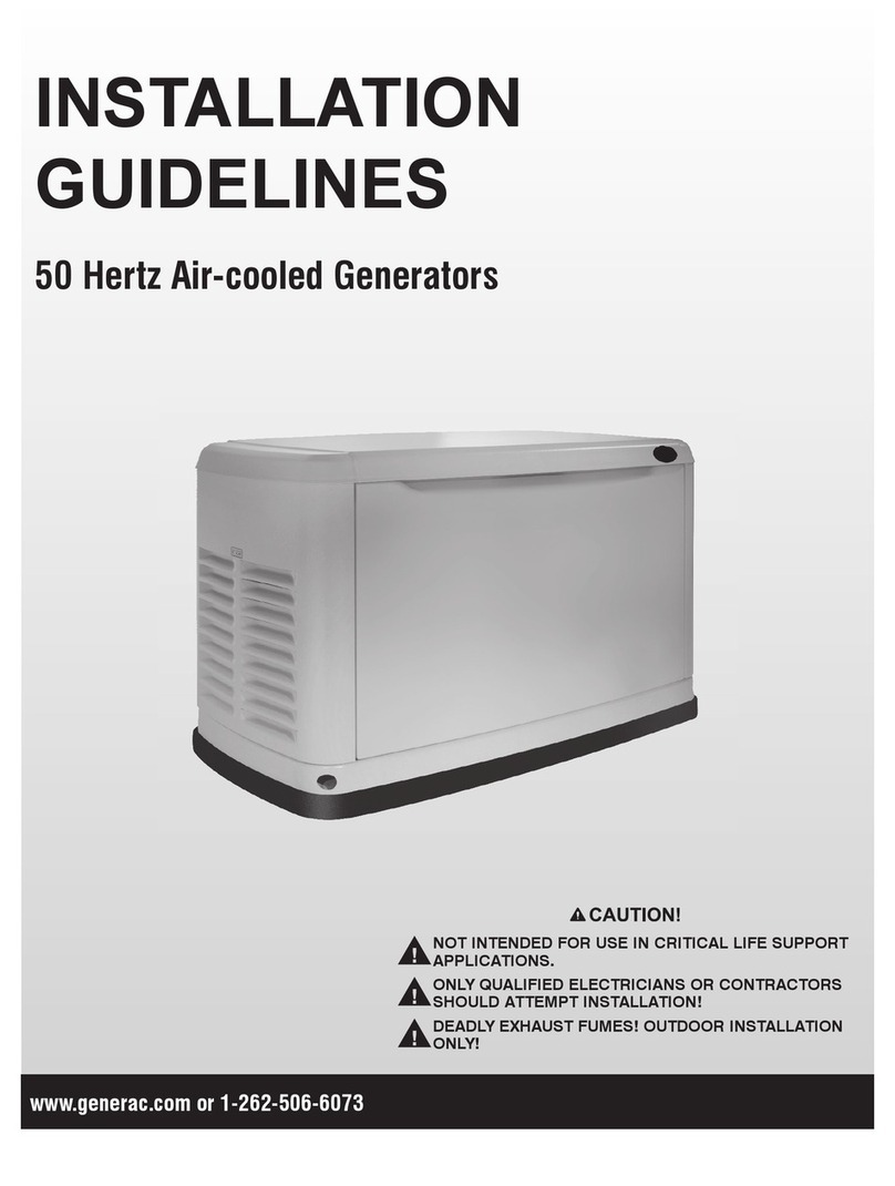 Generac Power Systems 50 Hertz Air-cooled Generators Installation guidelines