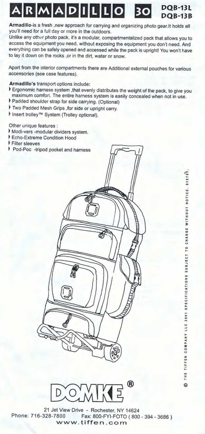 Domke Armadillo 30 Series manual