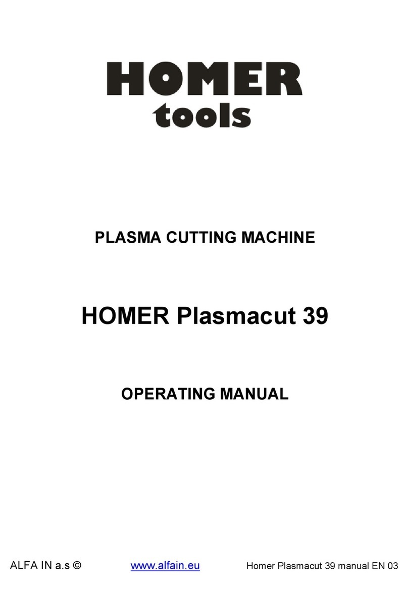 Homer Plasmacut 39 operating manual