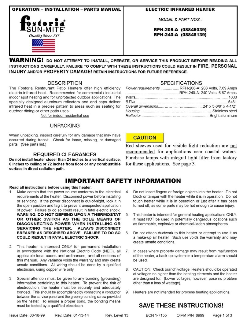 Fostoria SUN-MITE RPH-240-A User manual