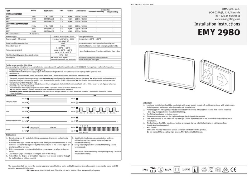 OMS EMY 2980 Series User manual