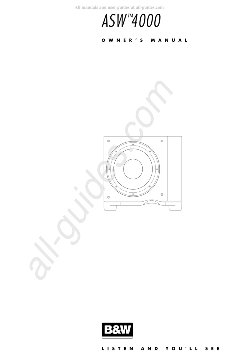 Bowers & Wilkins ASW 4000 User manual Bowers & Wilkins ASW 4000 User manual