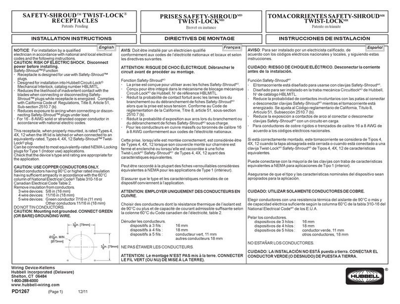 Hubbell SAFETY-SHROUD TWIST-LOCK installation instructions