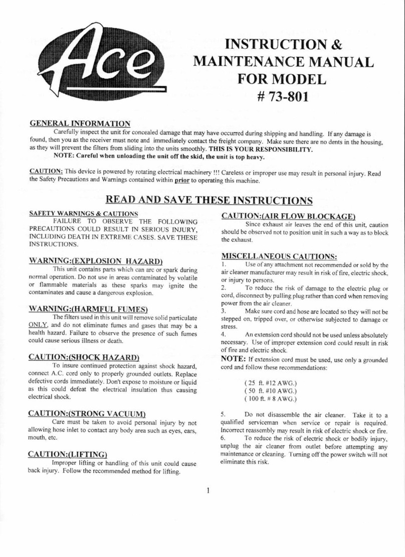 Ace 73-801 Instruction & maintenance manual