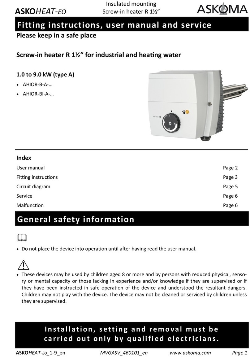ASKOMA ASKOHEAT-EO Fitting instructions, user manual and service
