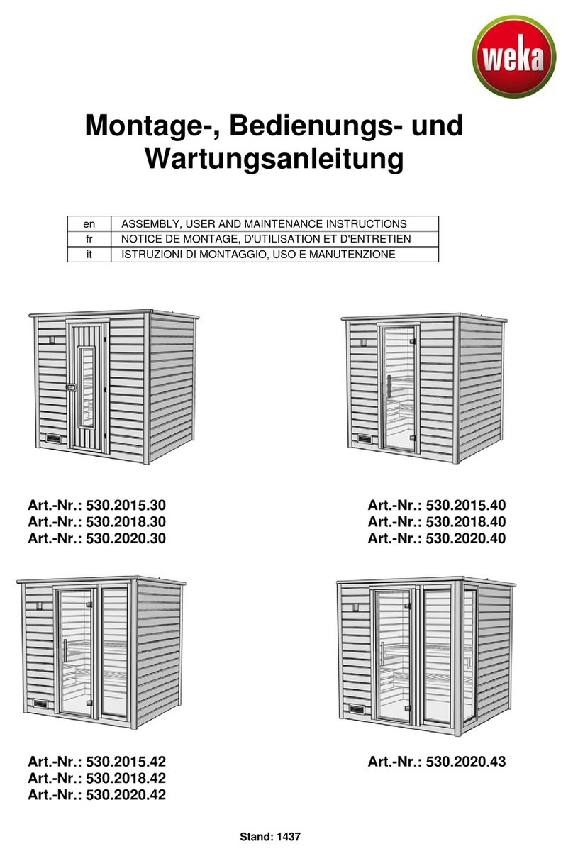 Weka Holzbau 530.2015.30 ASSEMBLY, USER AND MAINTENANCE INSTRUCTIONS