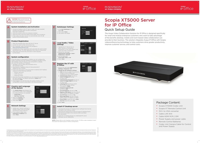 Avaya Scopia XT5000 User manual