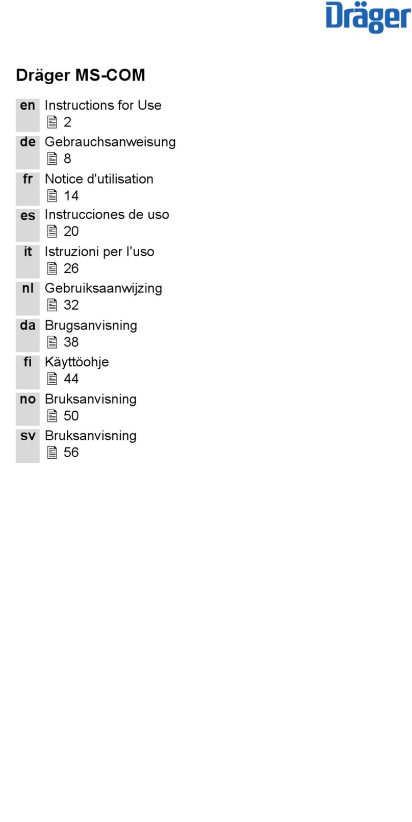 Dräger MS-COM Series Instructions for use