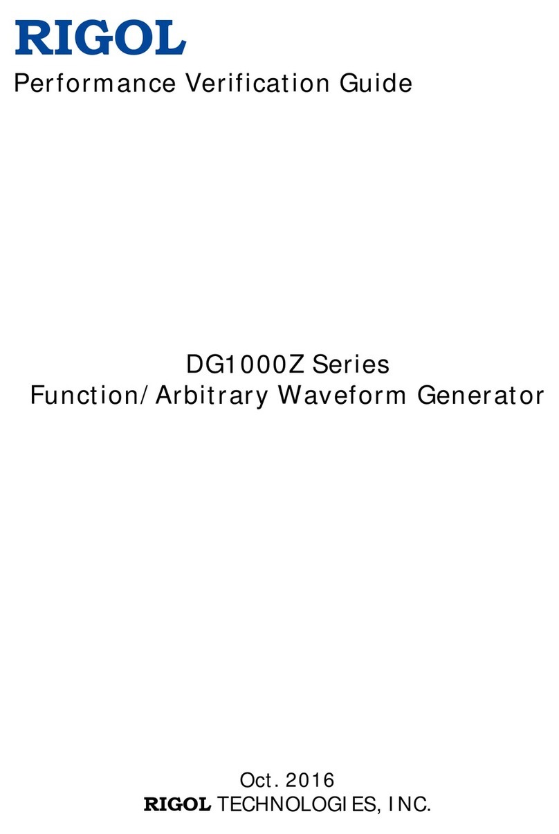 Rigol DG1000Z Series Performance Verification Guide
