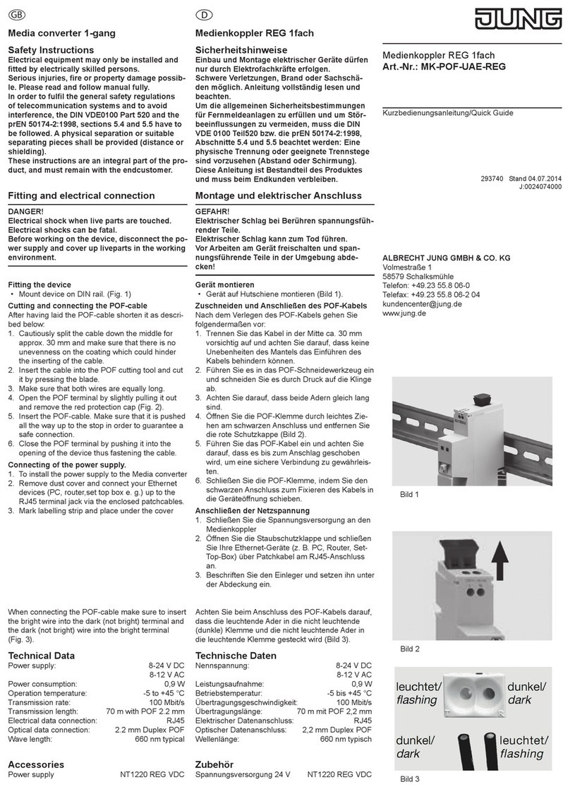 Jung MK-POF-UAE-REG quick start guide
