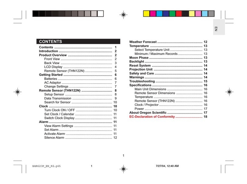Oregon Scientific BAR623P User manual Oregon Scientific BAR623P User manual