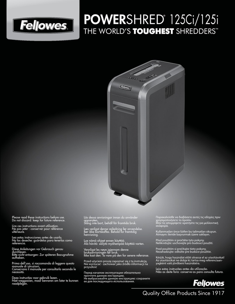 Fellowes POWERSHRED 125Ci User manual