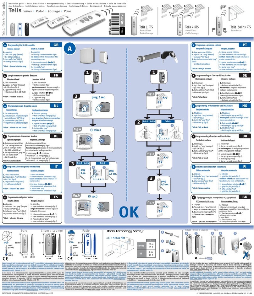 Telis 1 RTS Pure installation guide