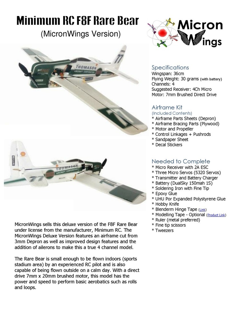 Micron Wings Minimum RC F8F Rare Bear User manual Micron Wings Minimum RC F8F Rare Bear User manual