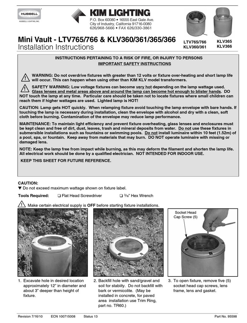 Hubbell KIM LIGHTING KLV360 User manual