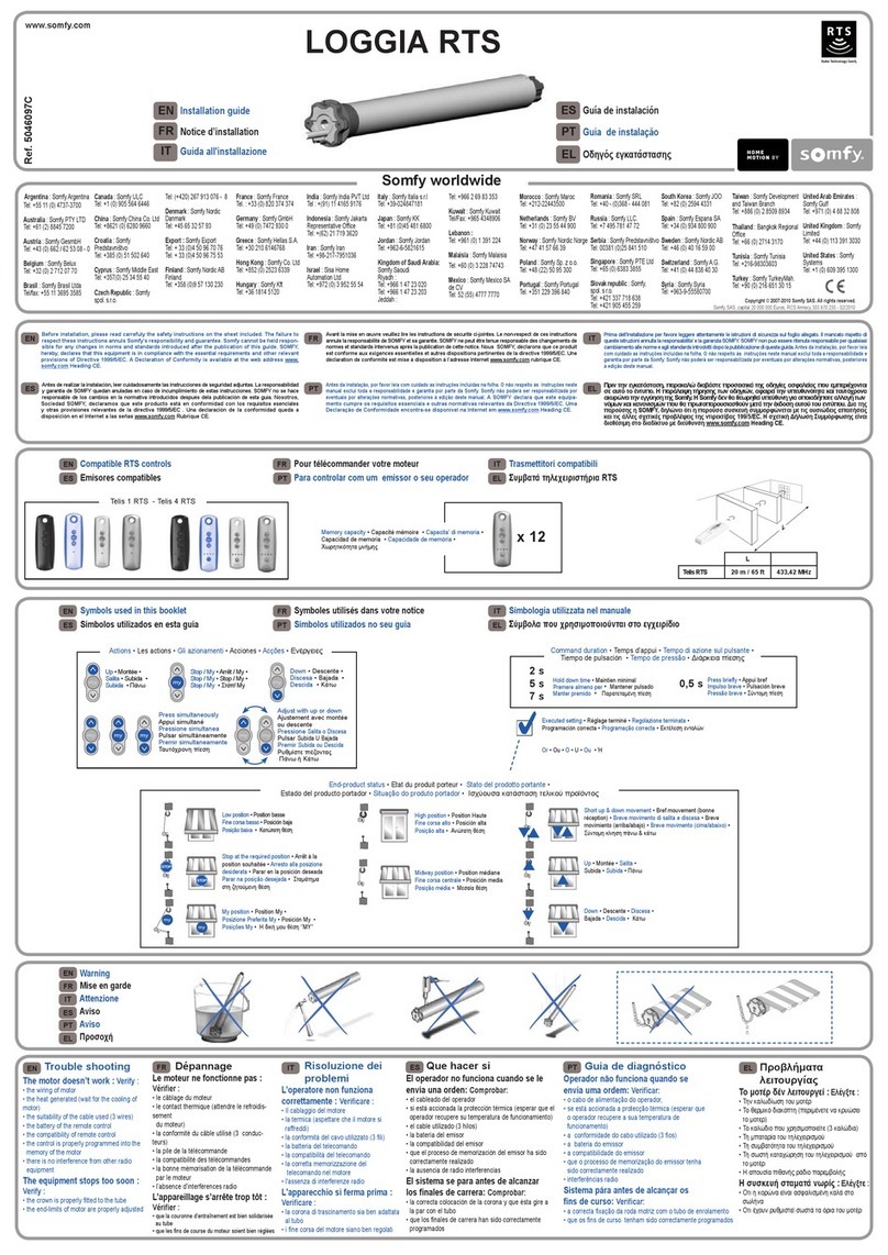 SOMFY LOGGIA RTS User manual