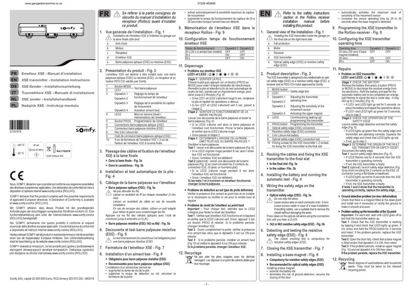 SOMFY XSE installation instructions