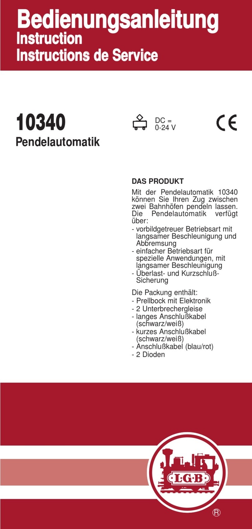 LGB 10340 Instruction