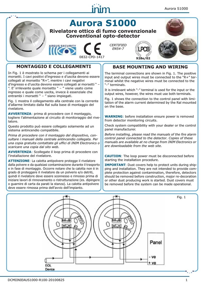 INIM Aurora S1000 User manual