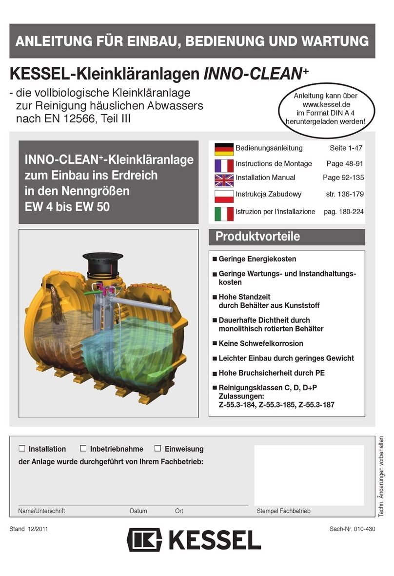 Kessel INNO-CLEAN Technical description, installation, operating and maintenance instructions Kessel INNO-CLEAN Technical description, installation, operating and maintenance instructions