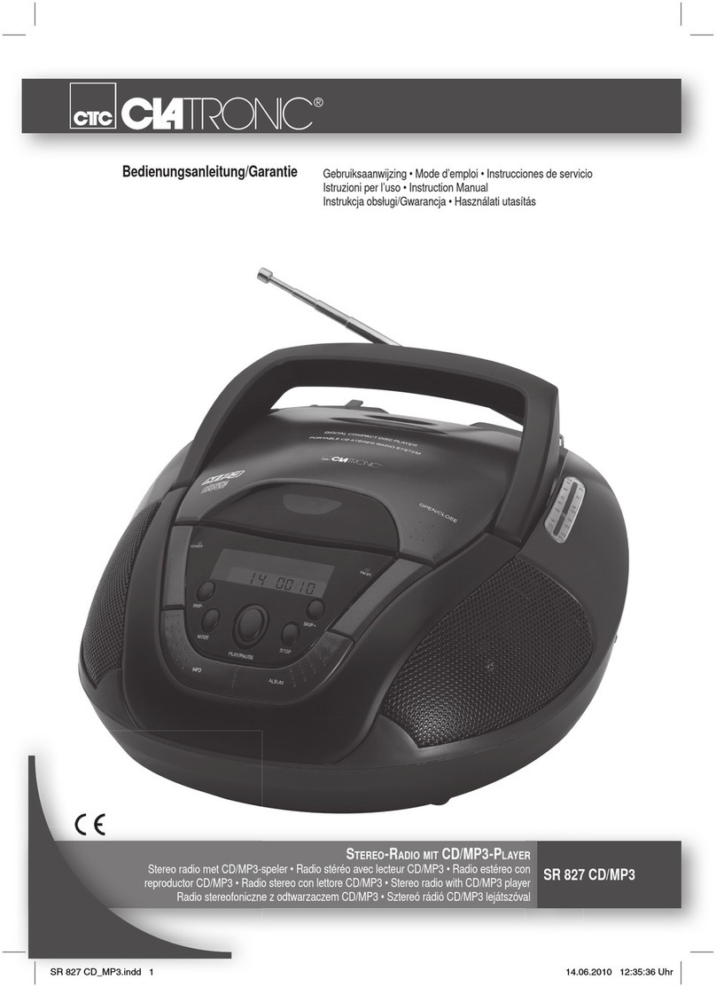 CTC Union CLATRONIC SR 827 CD/MP3 instruction manual