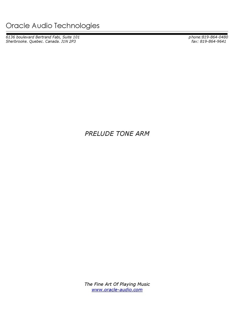 Oracle PRELUDE TONE ARM User manual