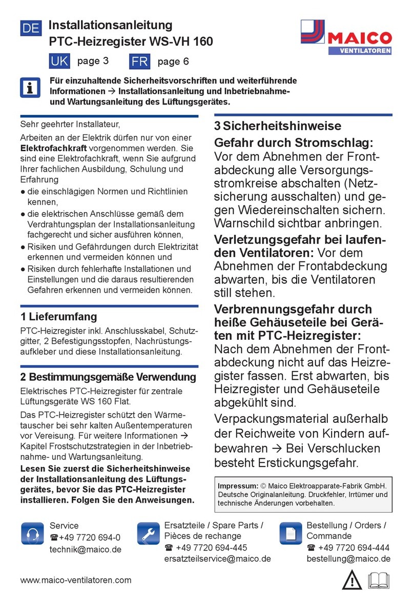 Maico WS-VH 160 installation instructions