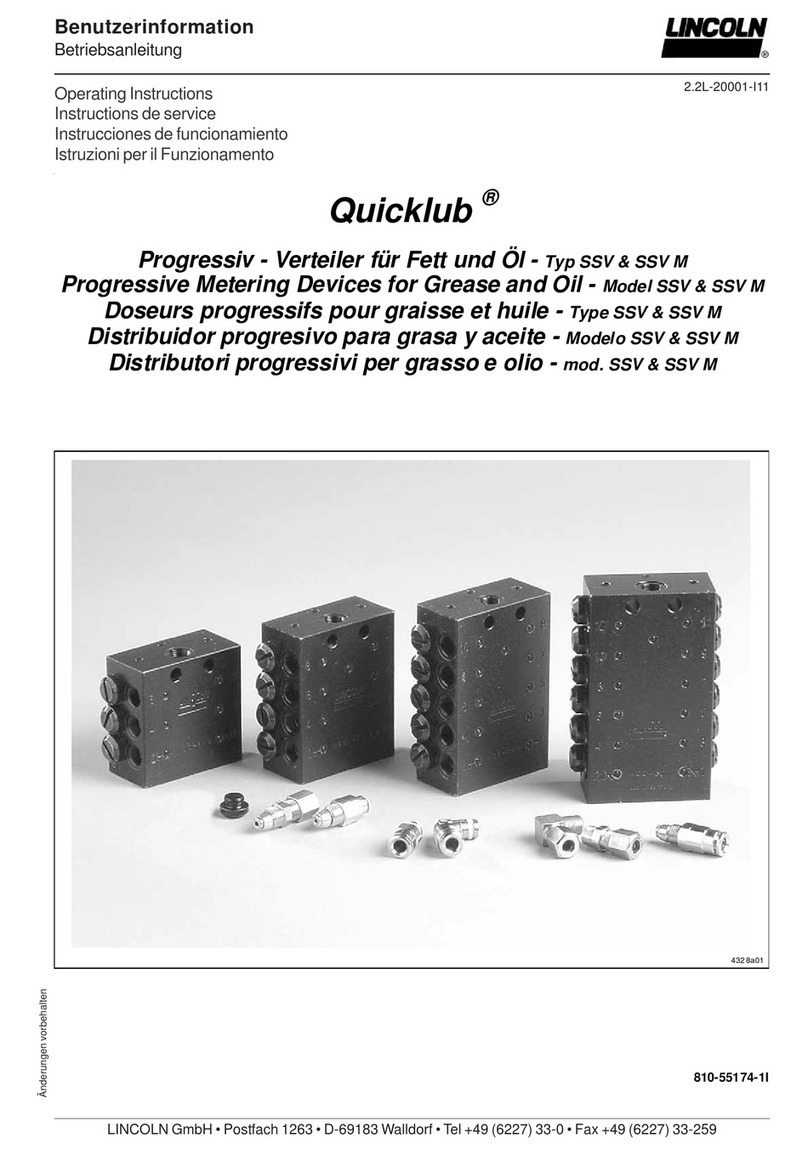 Lincoln Quicklub SSV operating instructions