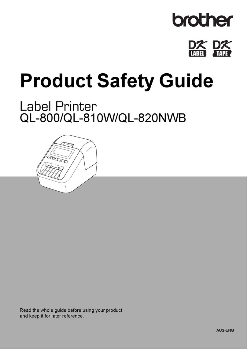 Brother QL-800 Product safety guide