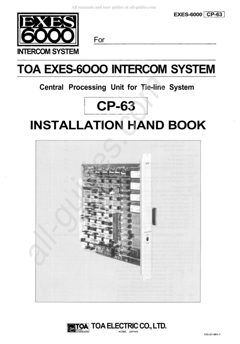 Toa EXES 6000 CP-63 Installation handbook