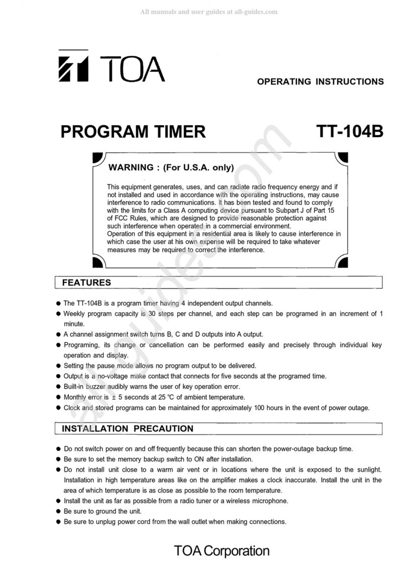 Toa TT-104B operating instructions