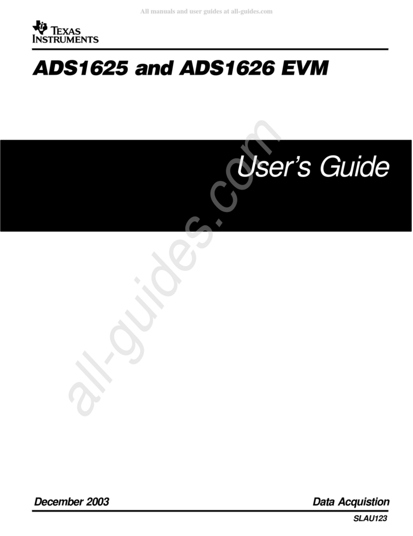 Texas Instruments ADS1625 EVM User manual