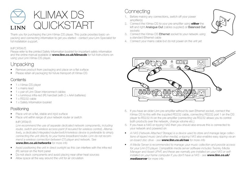 Linn KLIMAX DS quick start