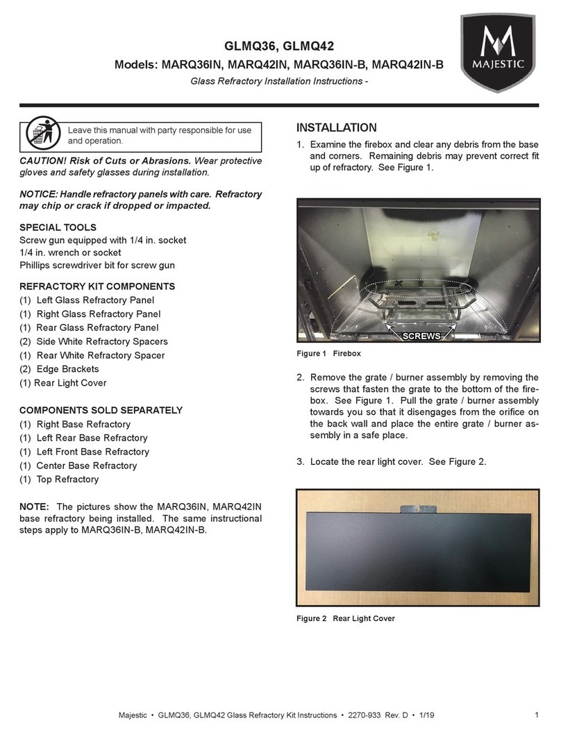 Majestic MARQ36IN Glass Refractory Installation Instructions Majestic MARQ36IN Glass Refractory Installation Instructions
