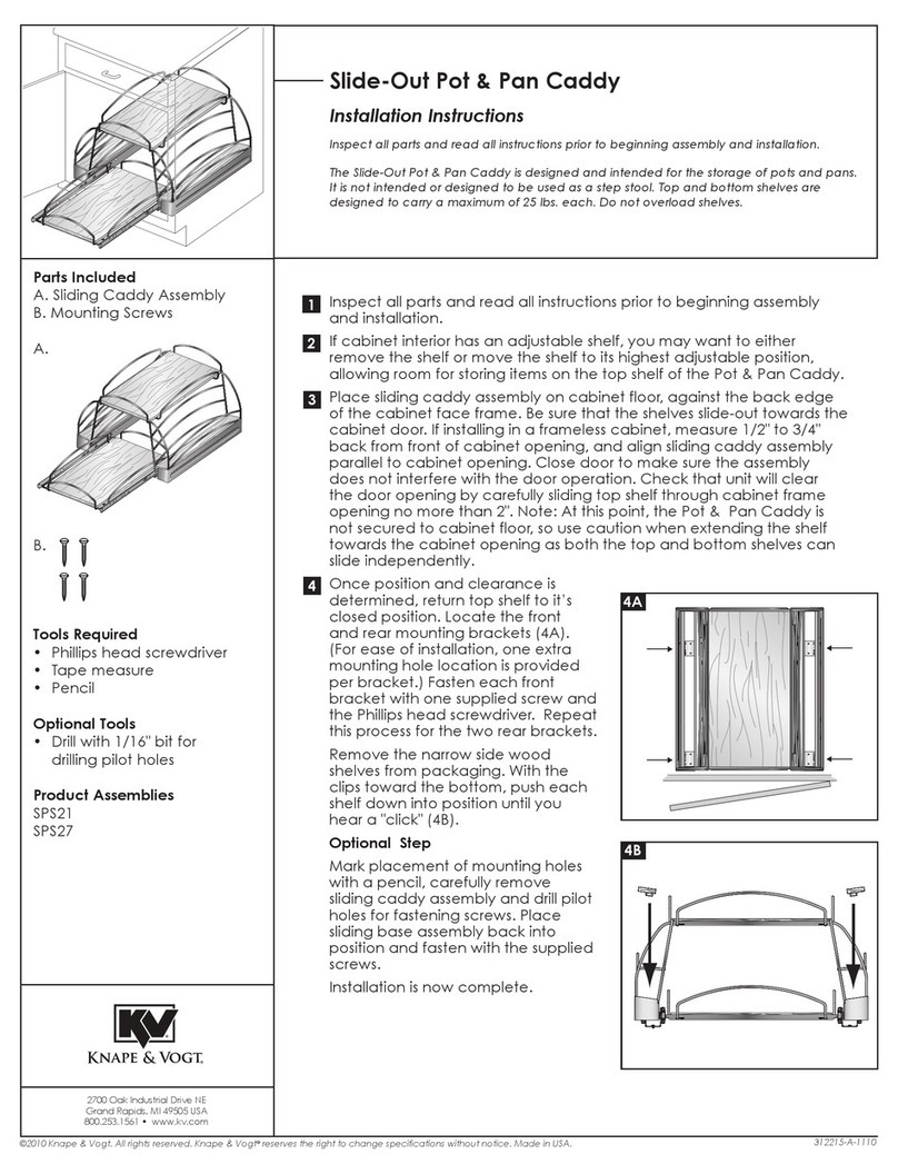 Knape&Vogt Slide-Out Pot & Pan Caddy SPS27 installation instructions