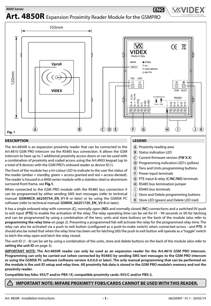 Videx 4000 Series User manual