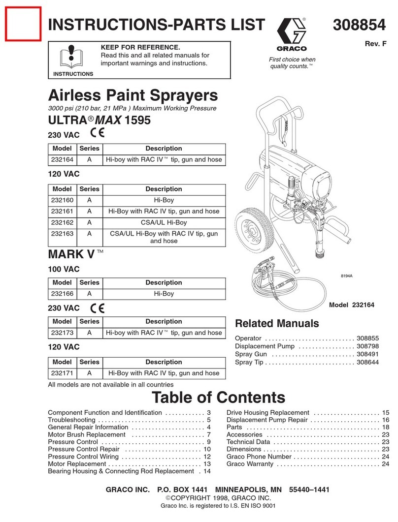 Graco Ultra Max 1595 Instructions-parts list