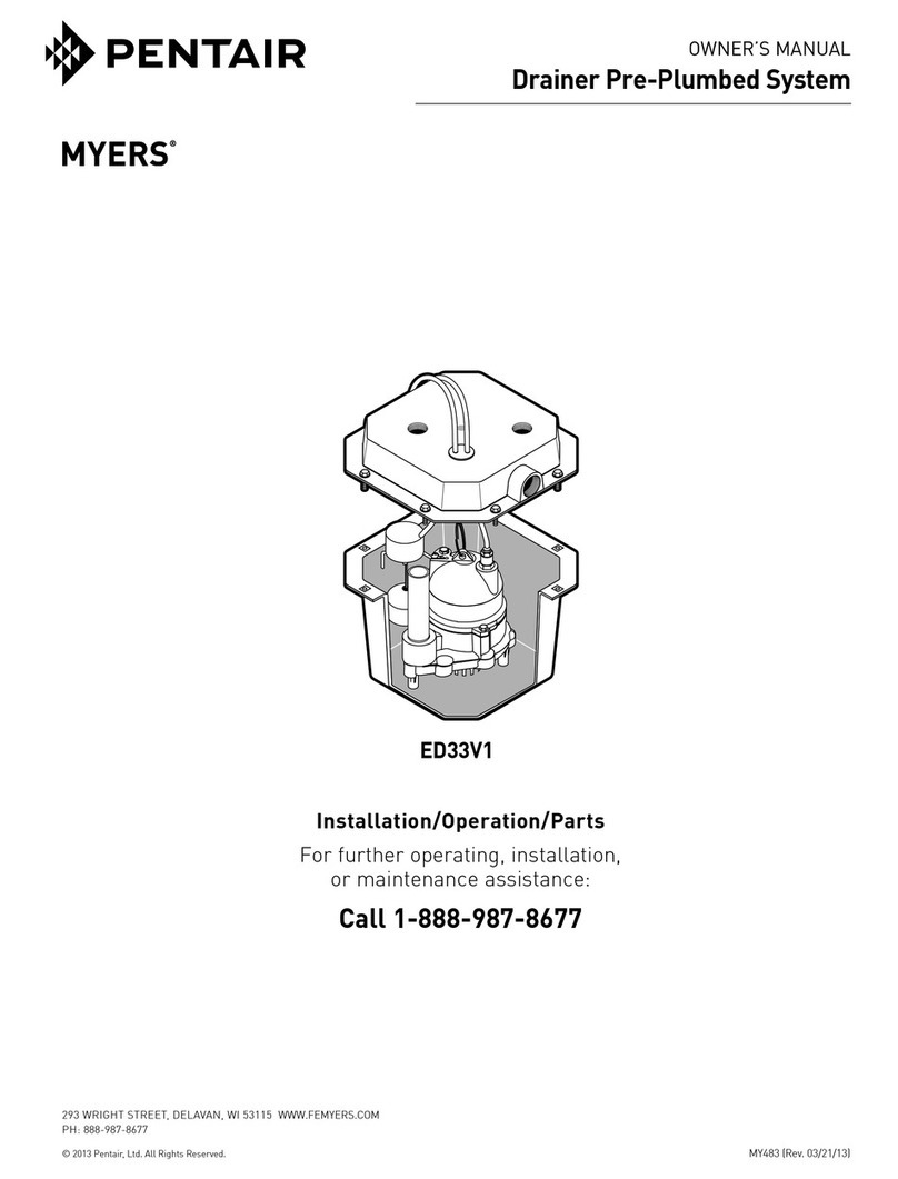 Pentair Myers ED33V1 owner's manual