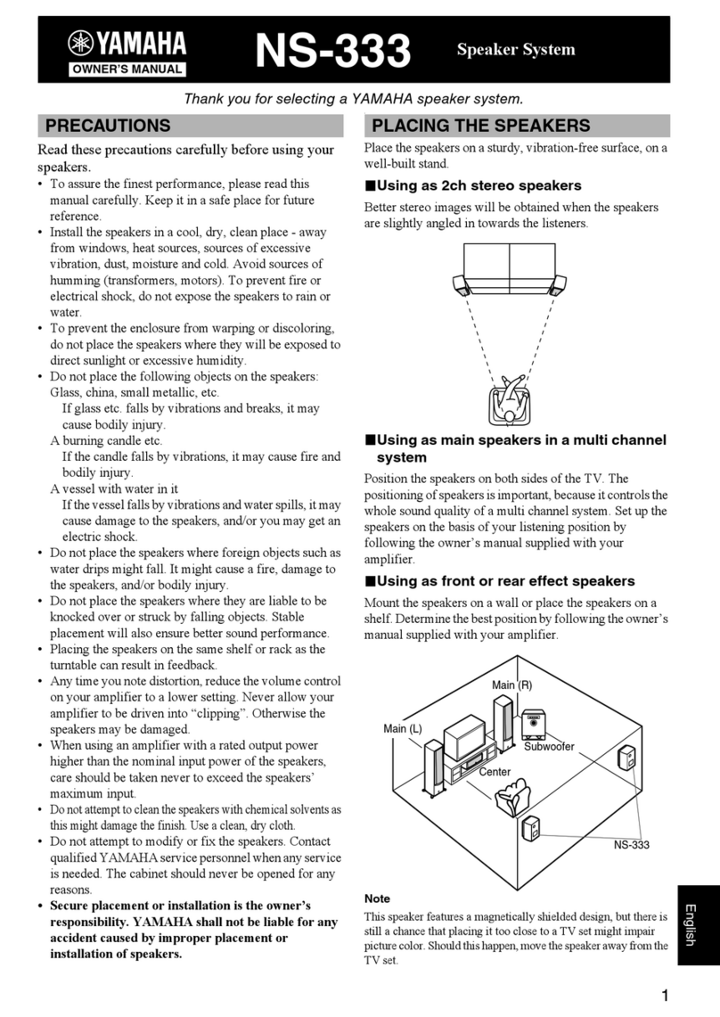 Yamaha NS-333 owner's manual