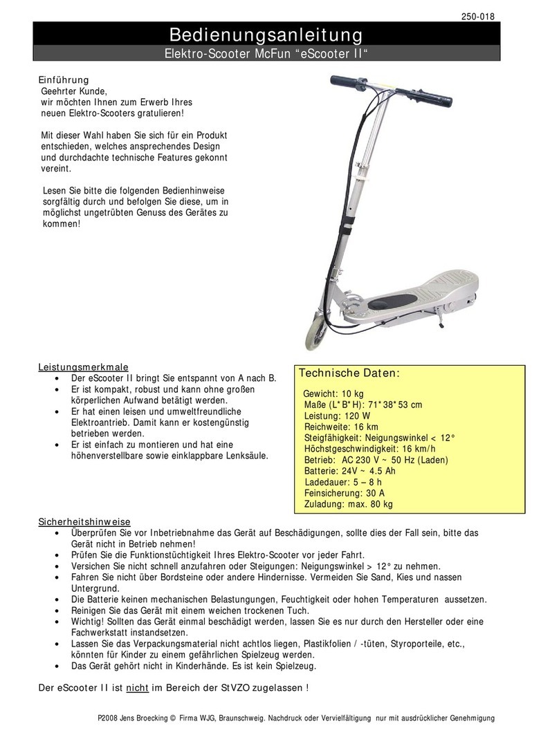 McFun eScooter II Reference manual