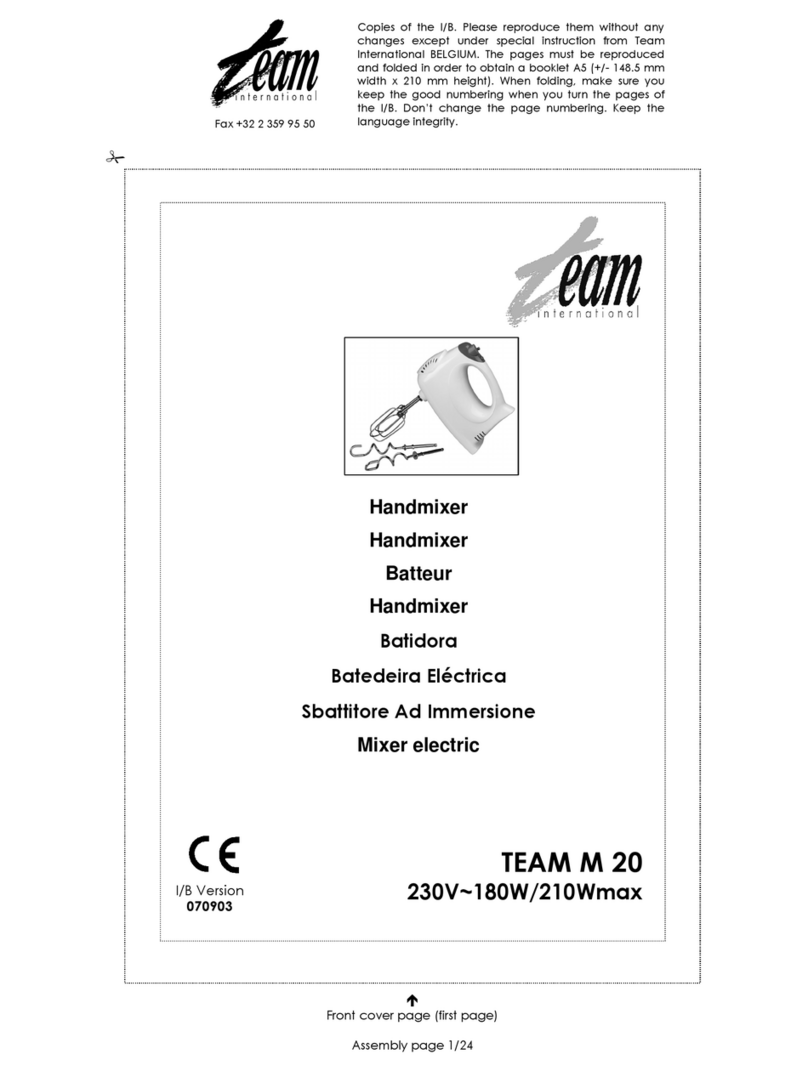 Team International TEAM M 20 operating instructions