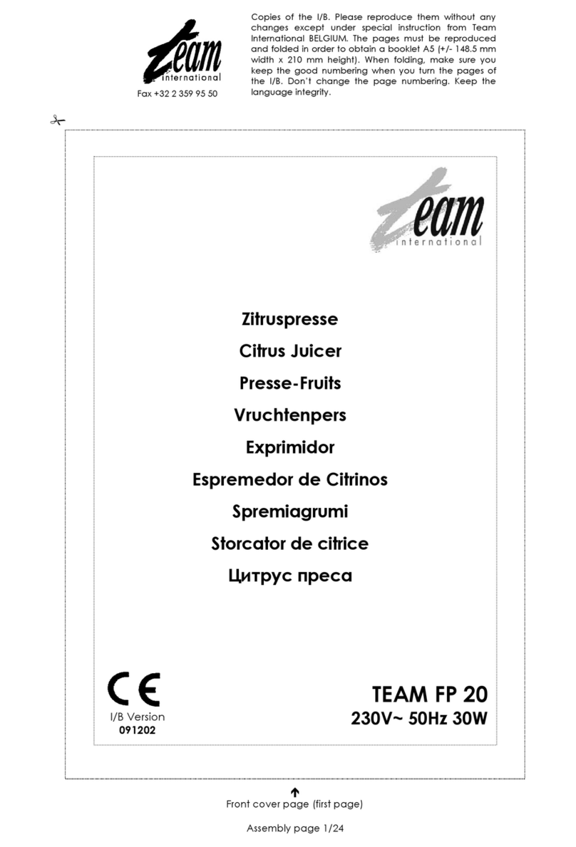 Team International TEAM FP 20 instruction manual